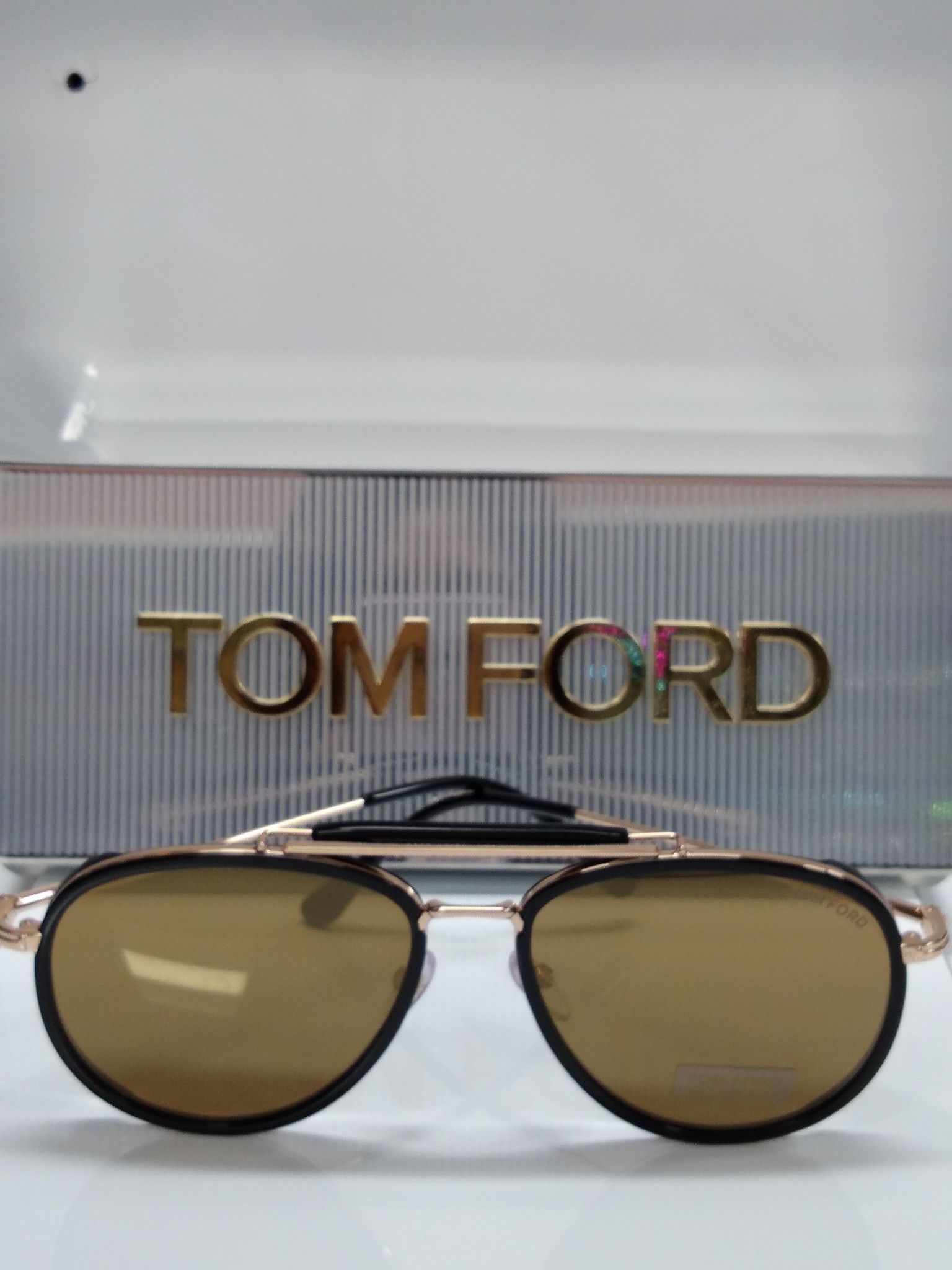 New Tom Ford Tripp TF 666/S 01G brown Mirror lenses aviator sunglasses