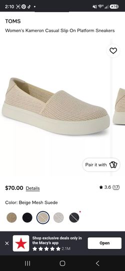TOMS Slip-On Platform Sneakers, size 6