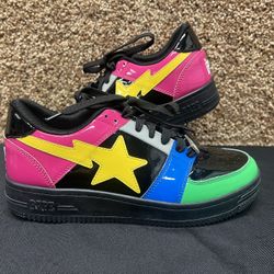 A Bathing Ape bapesta Low M2 Crazy Black SZ US 8.5