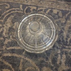 Vintage Fostoria Coin Glass Covered Bowl