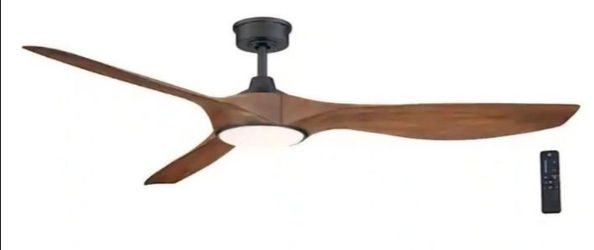 Home Decorators Collection Marlon 66 in. Integrated LED Indoor Natural Iron Ceiling Fan with Light and Remote Control