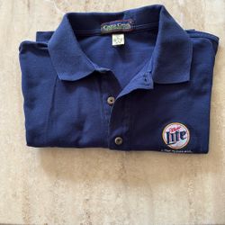 $10 Sz L Miller Lite Polo Shirt
