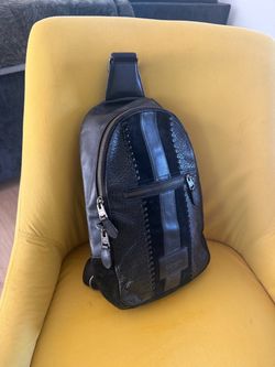 Men’s coach side sling bag leather
