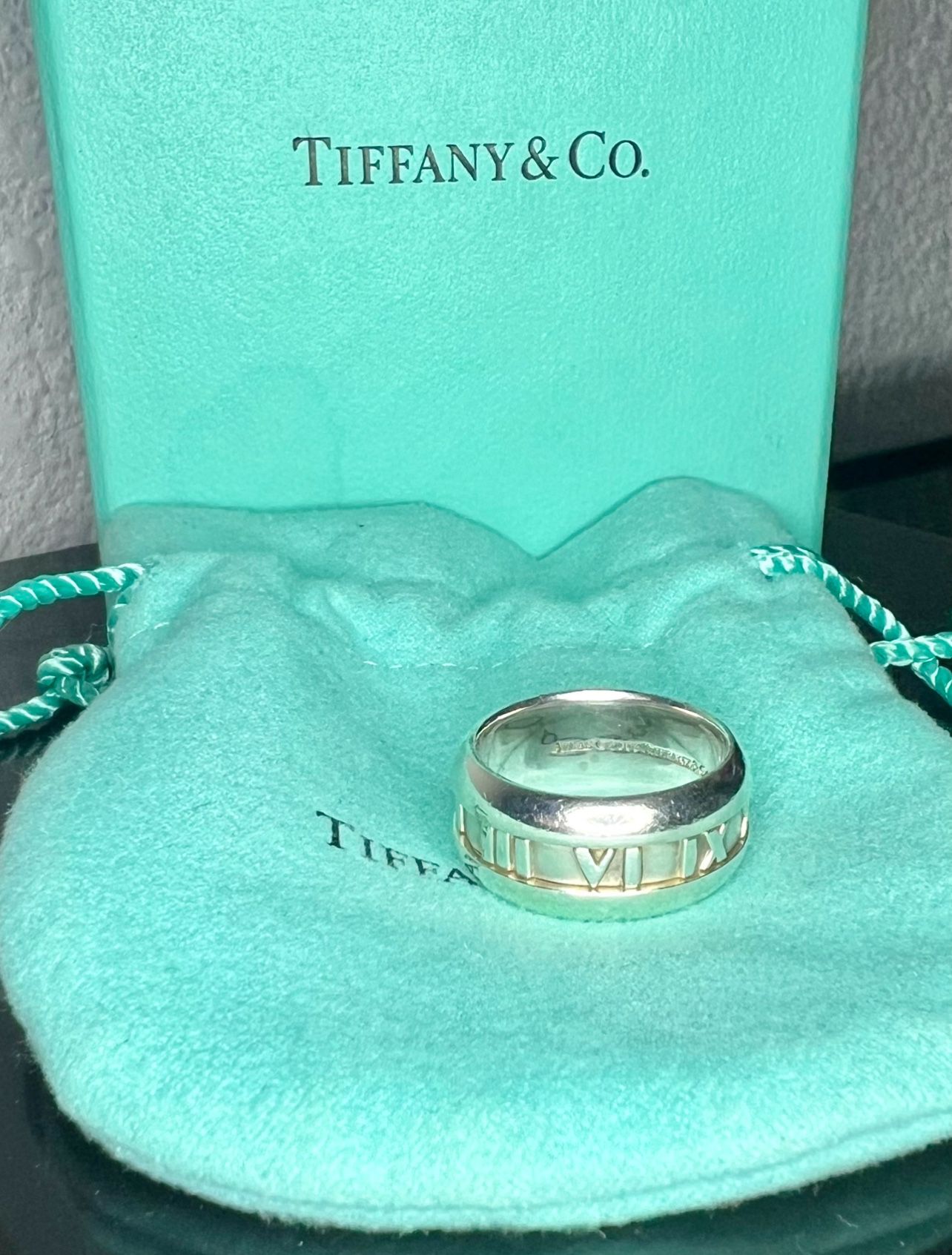 Tiffany & Co Sterling Silver Atlas Collection Ring