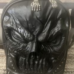 3D PU Leather skull Backpack 