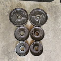 80lbs vintage deep dish Olympic 2" weights change plates