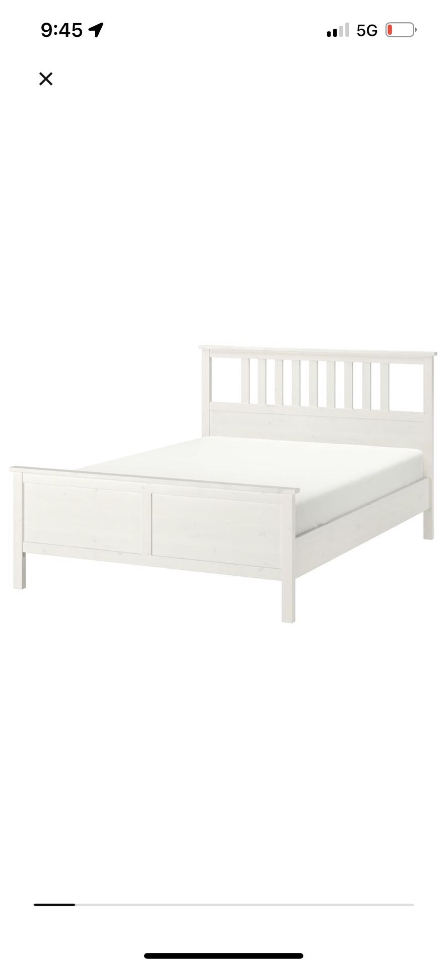 IKEA Hemnes White Stain Full Bed Frame