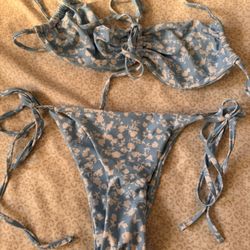 Blue And White Bikini Set Size S