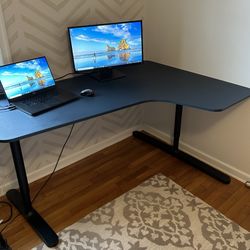 IKEA Right Corner Adjustable Desk 63” X 43”