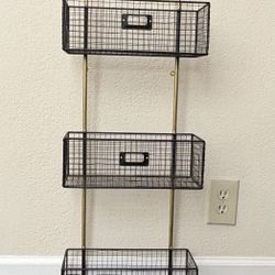 Wall-Mounted Metal Wire Basket