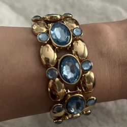 Banana Republic Wide Bracelet Blue Stones Bold Design - 6-3/4’’