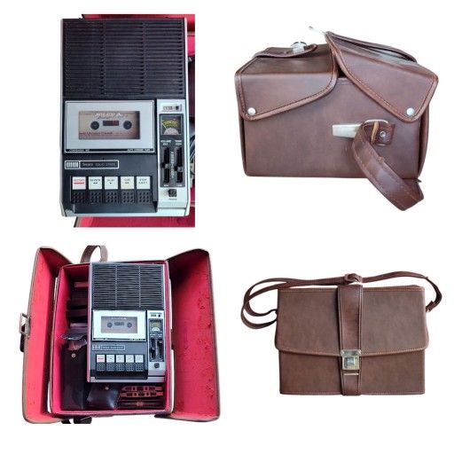 Sears Solid State Cassette Recorder With Carrier And Cassettes
