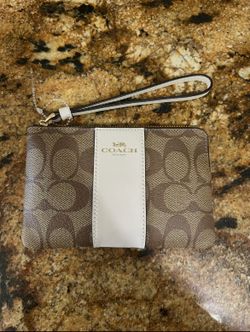 Coach leather wallet wristlet