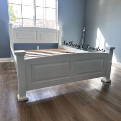 White Queen Bed Frame - No Mattress 