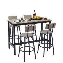 High table with bar stools