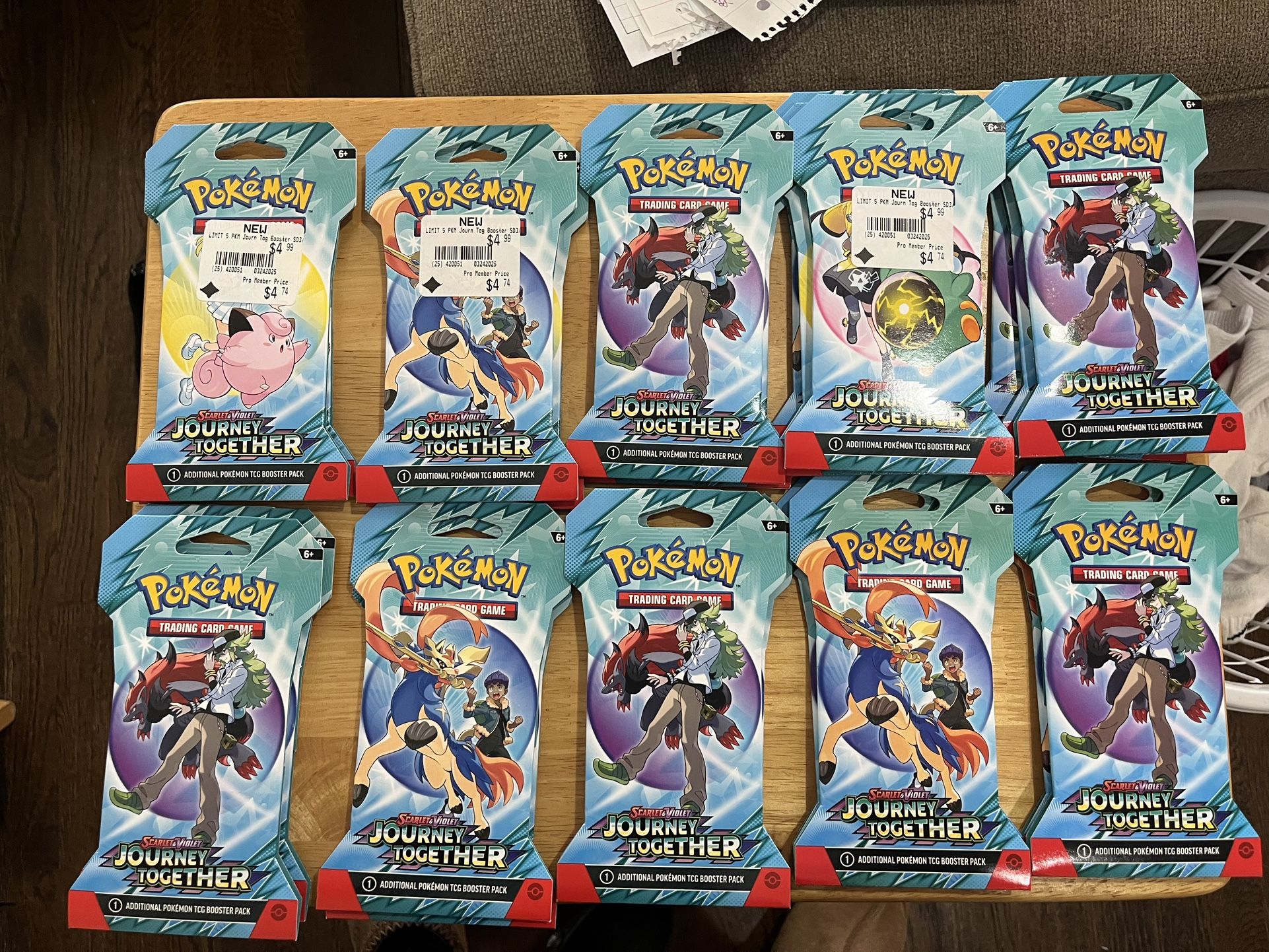 22 Pokemon Scarlet & Violet Journey Together Sleeved Booster Packs