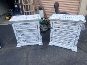 rustic white nightstands