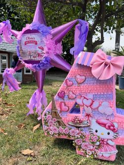 Parisian Hello Kitty Star and Number pinata bundle