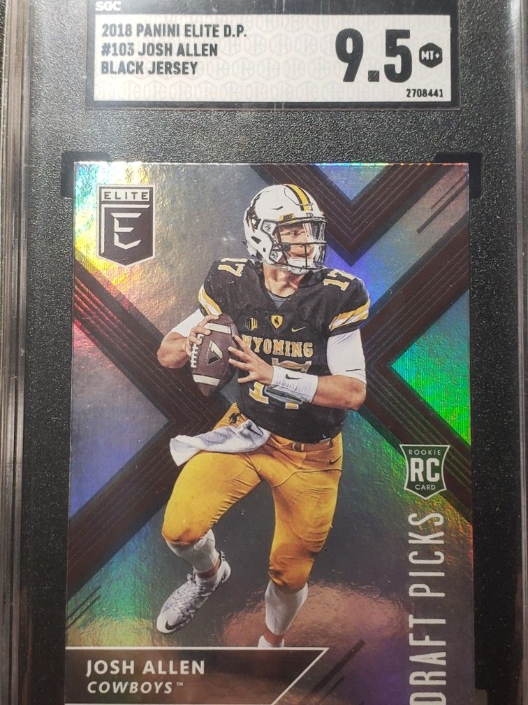 Josh Allen Rookie 9.5 SGC 2018 Elite Draft Picks #103 Black Jersey Short Print Panini Buffalo Bills