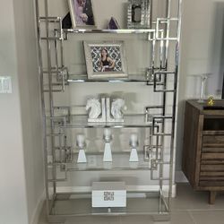 Modern Chrome/Glass shelving Unit - 2 Available 
