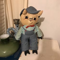 Vintage Handsewn Porky Pig Doll