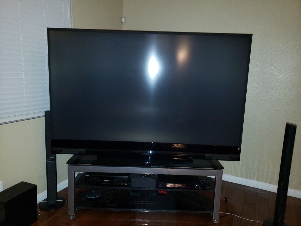 82" Mitsubishi DLP TV With Stand
