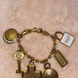 Coach Vintage Gold Charm Bracelet 