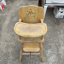 Rare Childs High chair Antique