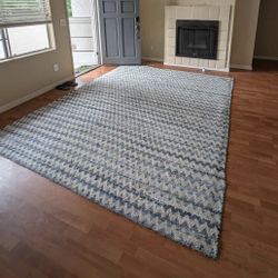 Unique denim woven rug 