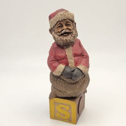 Tom Clark Cairn Alphabet Block “ S” Santa Claus Christmas Gnome Retired 4.75"