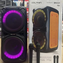 🔥LABOR DAY SPECIAL🔥3000W DUAL IO" PORTABLE KARAOKE SPEAKER WITH TWO WIRELESS MICS