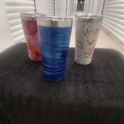 NEW 20 OZ "TERVIS" INSULATED, STAINLESS STEEL CUPS, KEEPS ICE FROM MELTING FOR 16 HOURS, MANY STYLES TO CHOSE FROM!!!