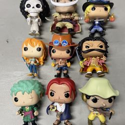 One Piece Funko Pops for sale or trade. Message For Pricing And Availability.   Loose. **No Boxes** Looking to trade for old video games. 