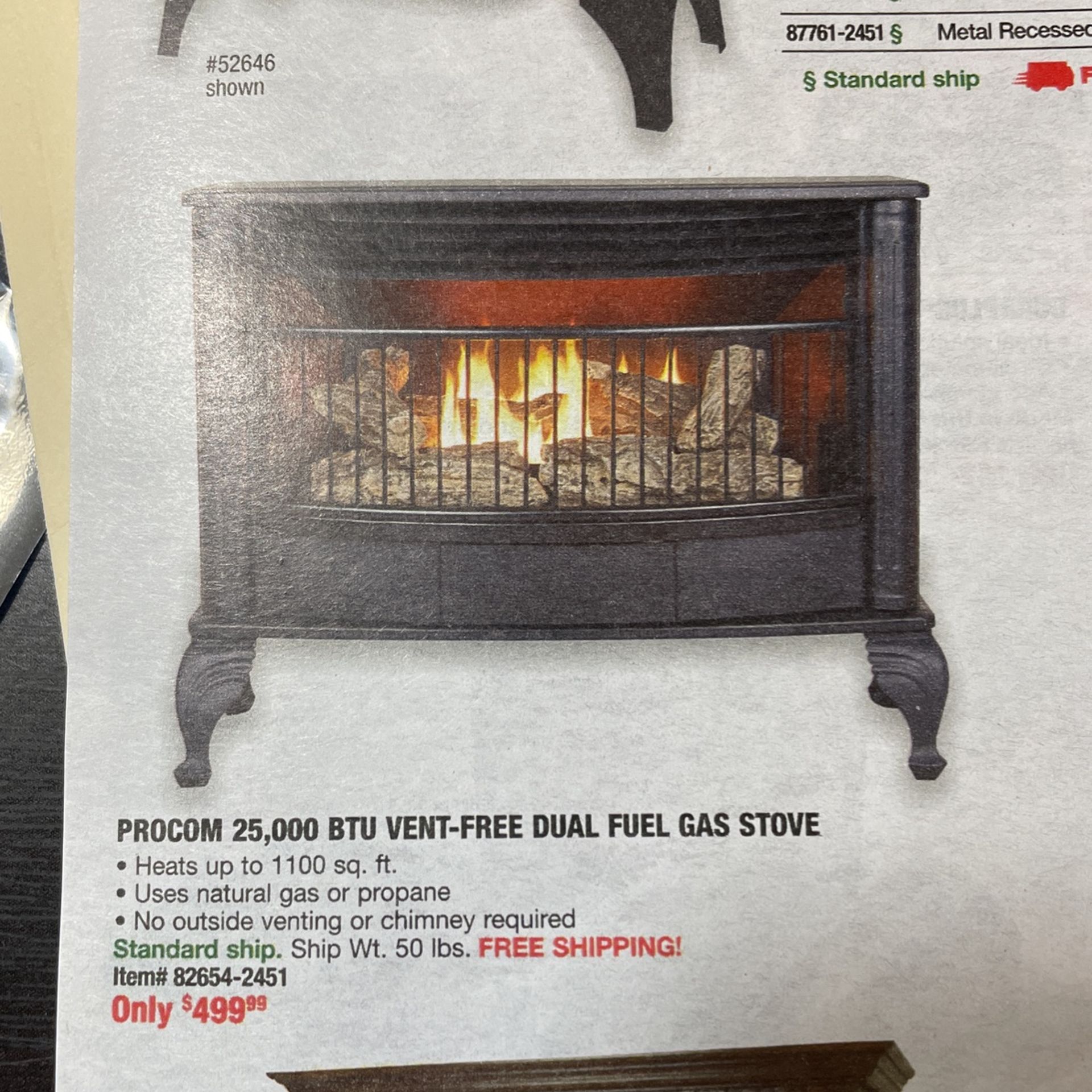 Vent-Free Gas Stove