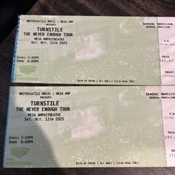 TWO Turnstile Tickets TONIGHT