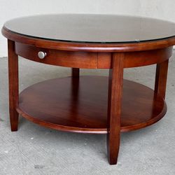 Wooden Round End Table