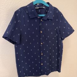 Botton Down Short Sleeve Boys Shirt Size 9/10 Y