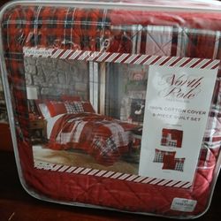 NEW NORTH POLE COTTON QUILT SET