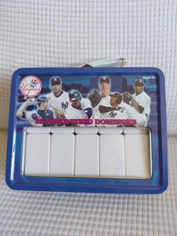Yankees dominoes in a tin