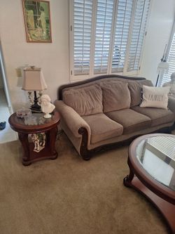 Coach,love seat and 3 piece coffee tables