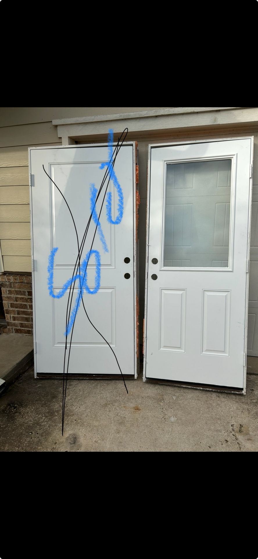 Back Fiberglass Doors