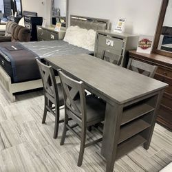NEW MIRANDA COUNTER HEIGHT TABLE WITH 4 CHAIRS ON SALE $399! EASY FINANCING 💰SAME DAY DELIVERY 🚚 