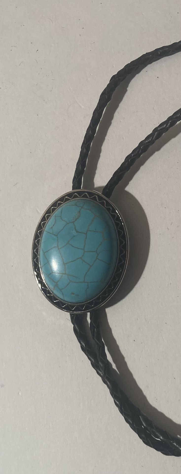 Vintage Bolo Tie Silver And Turquoise 