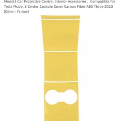 Fit For Tesla Model 3 2017-2021 Yellow ABS Inner Gear Shift Box Panel Cover Trim