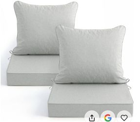 Outdoor Chair Cushion Set Light Gray (2)