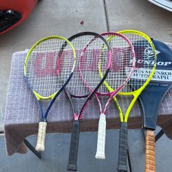 Dunlop And Wilson Tennis Rackets 