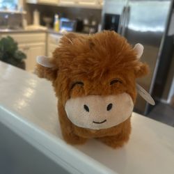 Brown and tan plush cow new with tags 
