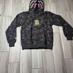 Bape Color Camo Shark Full Zip Hoodie Black 