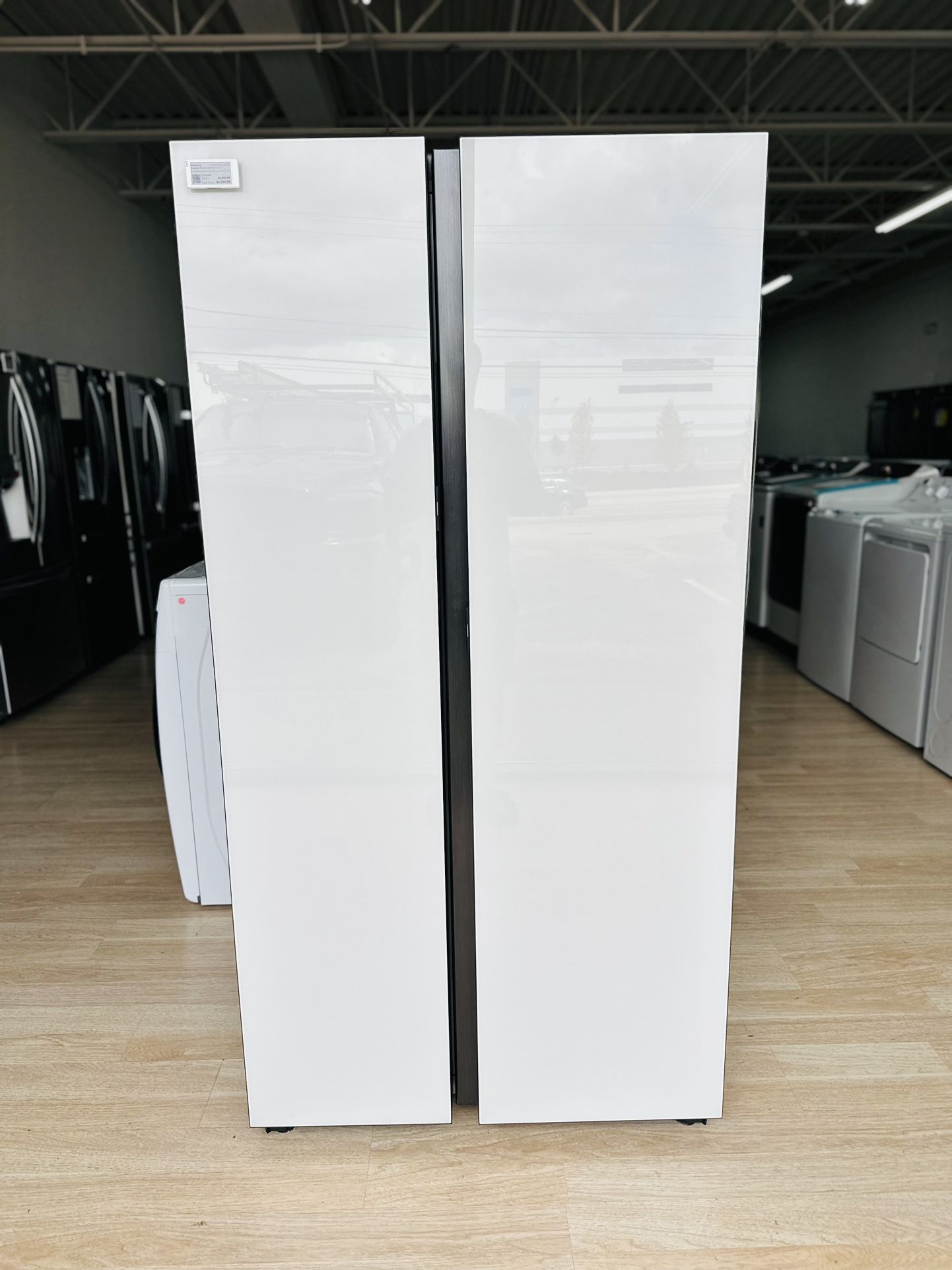 NEW Samsung - BESPOKE Side-by-Side Smart Refrigerator with Beverage Center - White Glass Model:RS28CB760012/AA