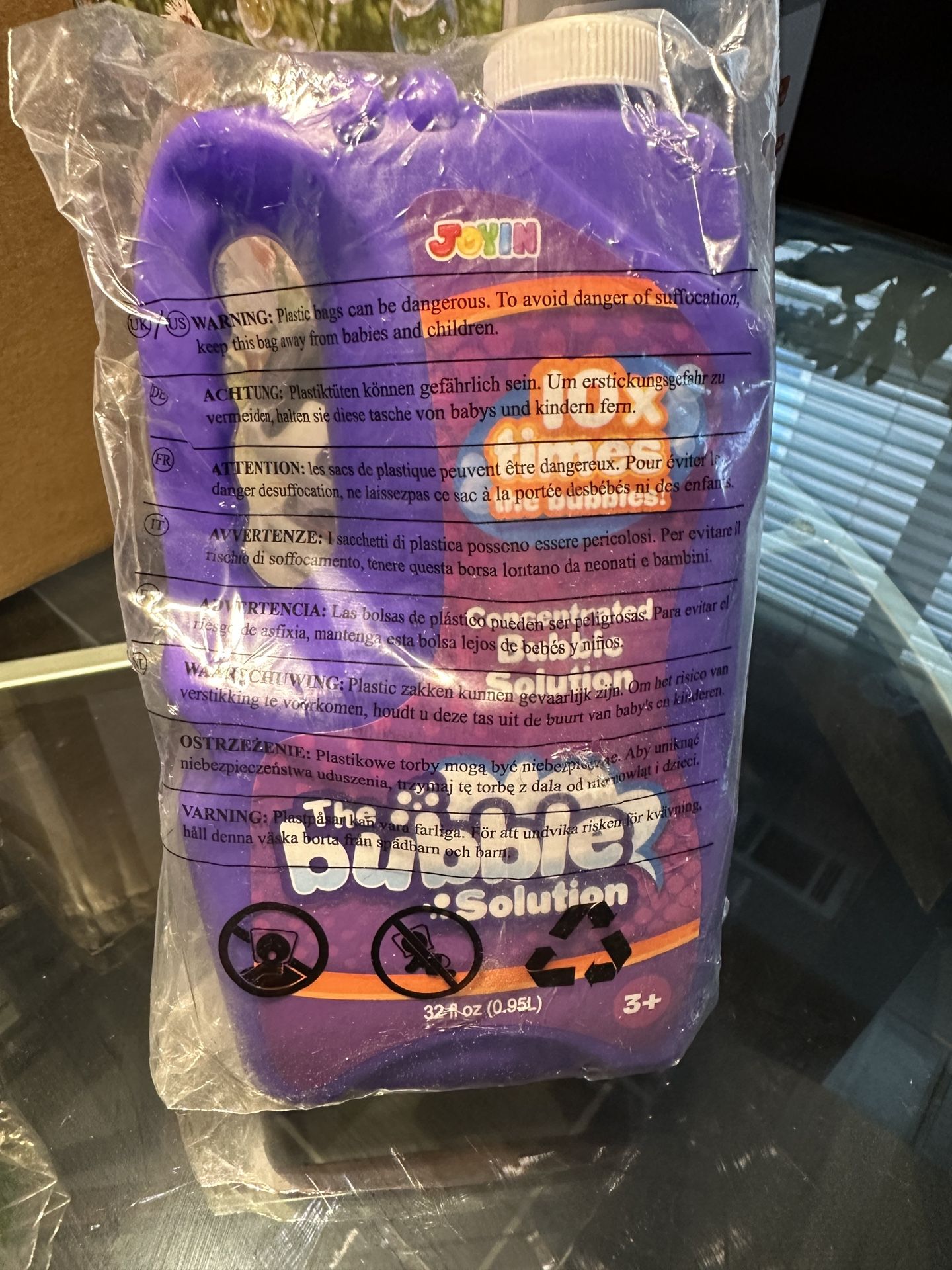Joyin 32 oz Bubble Solution Refill – Concentrated, Non-Toxic Bubble Mix for Machines, Wands & Outdoor Fun – Brand New in Plastic